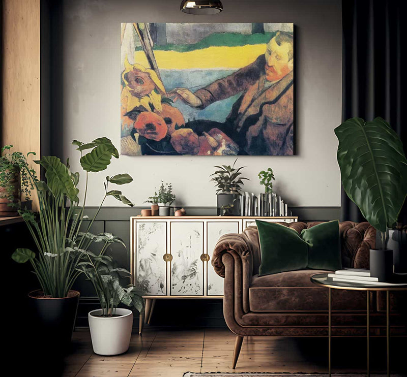 Van Gogh Painting Sunflowers By Paul Gauguin Fine Art Print 2