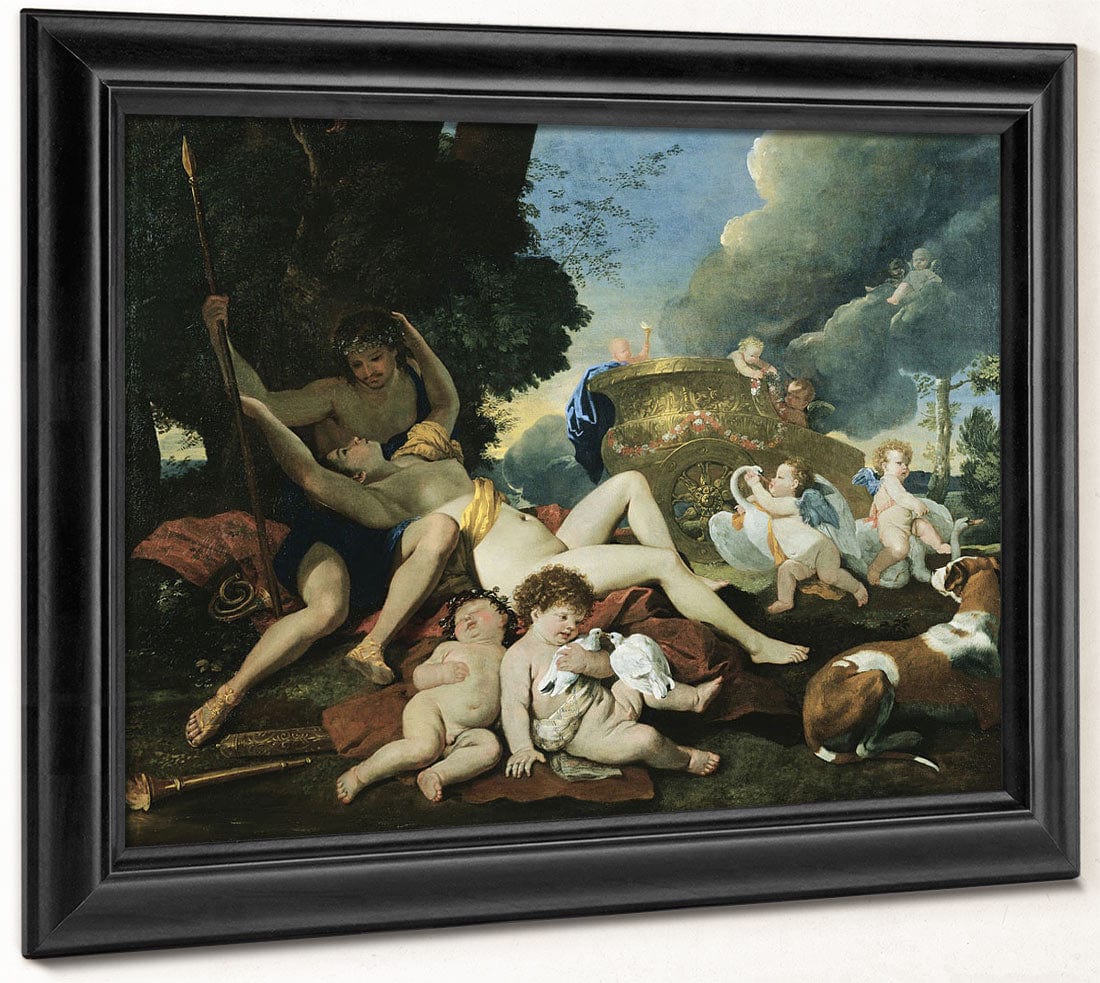 Venus And Adonis By Nicolas Poussin Fine Art Print 2