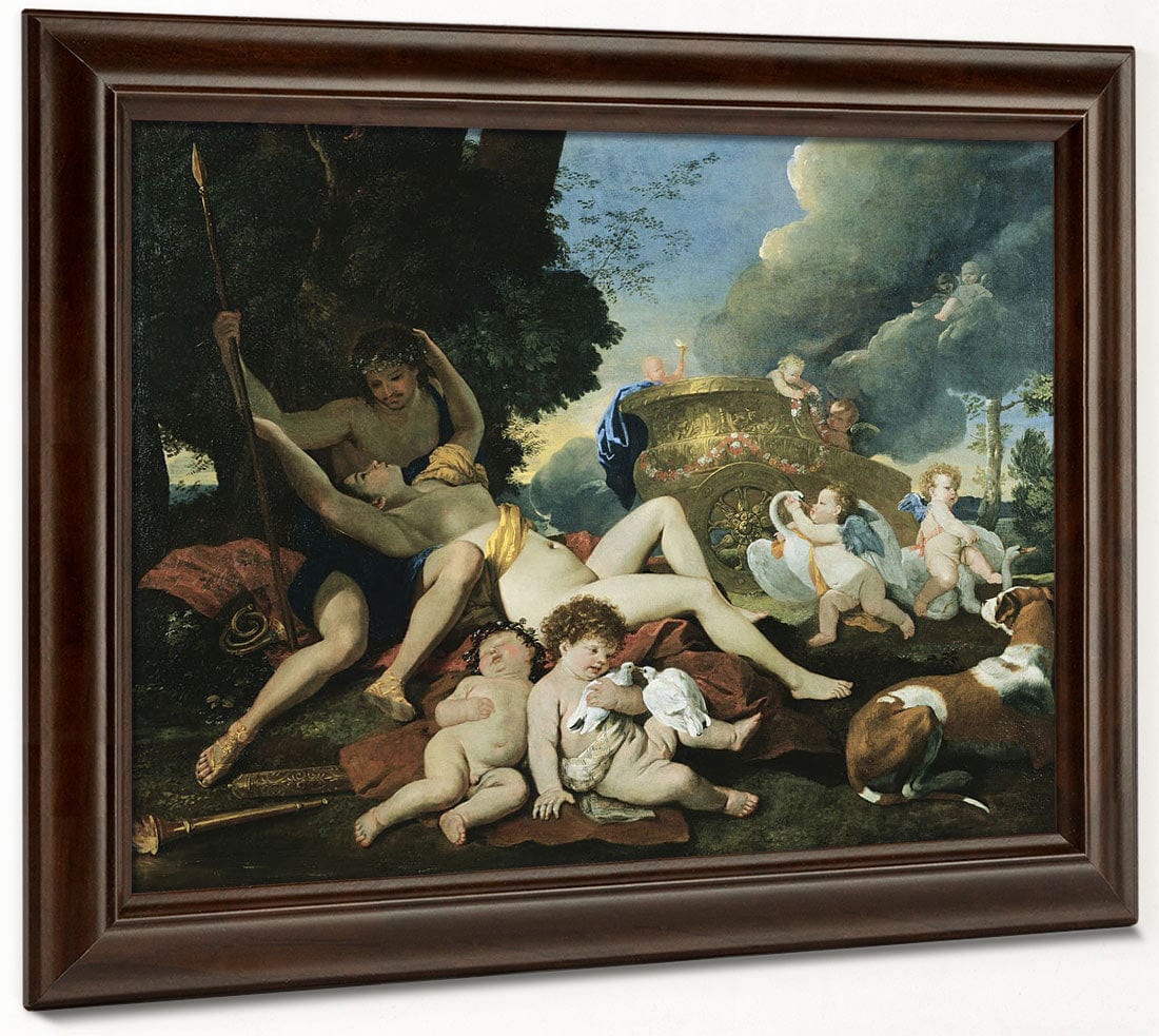 Venus And Adonis By Nicolas Poussin Fine Art Print 2