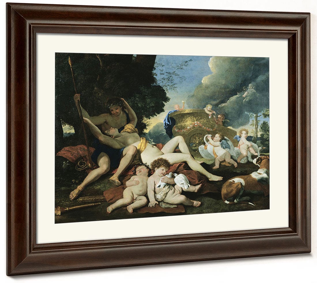 Venus And Adonis By Nicolas Poussin Fine Art Print 2