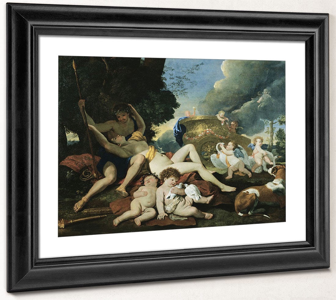 Venus And Adonis By Nicolas Poussin Fine Art Print 2