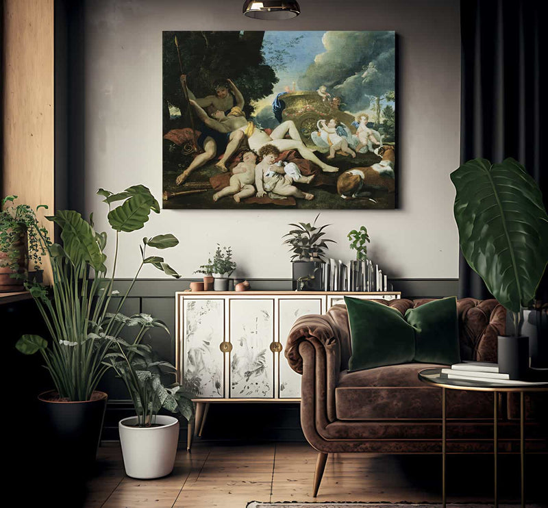 Venus And Adonis By Nicolas Poussin Fine Art Print 2