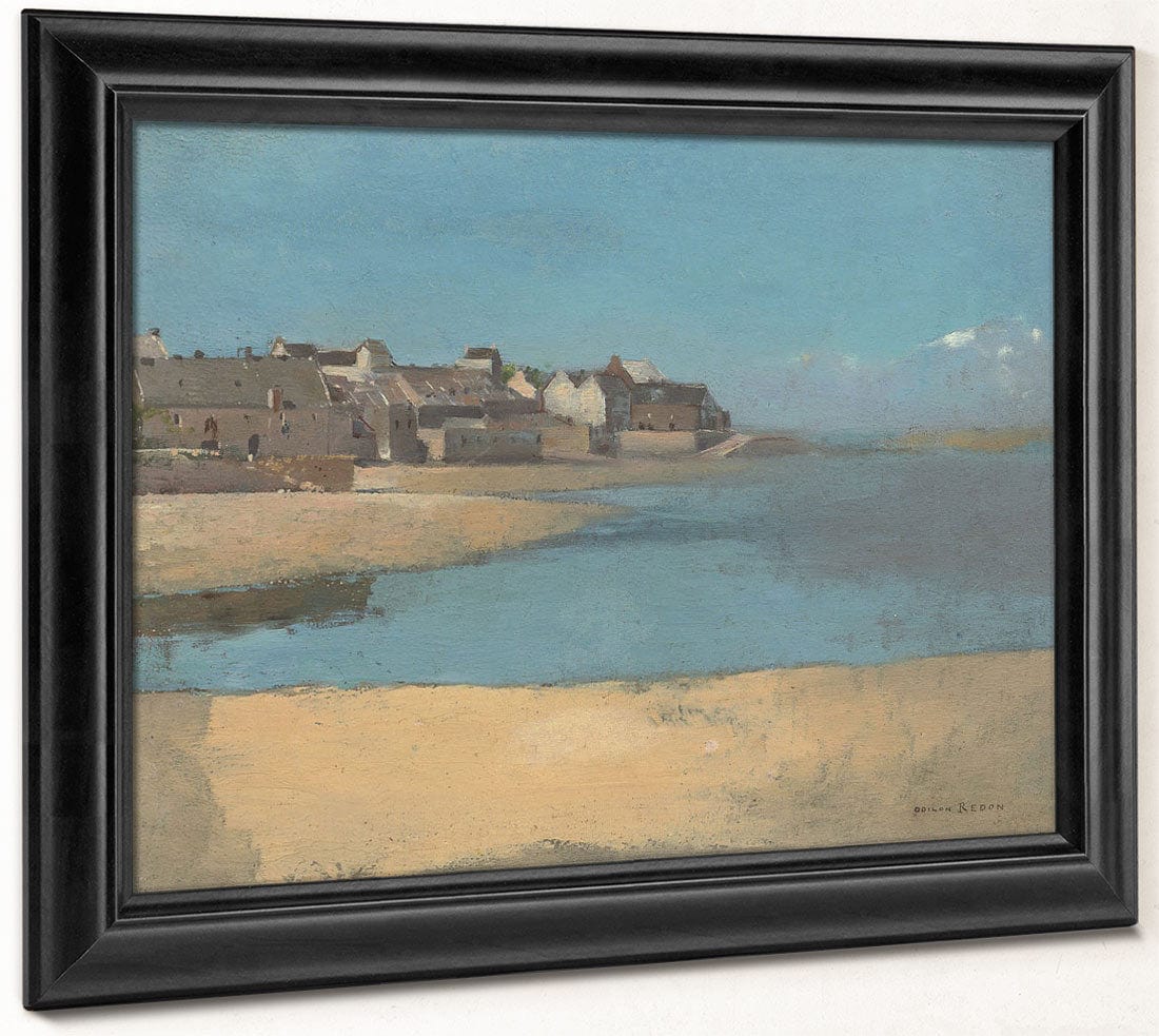 Village By The Sea In Brittany By Odilon Redon Fine Art Print 2