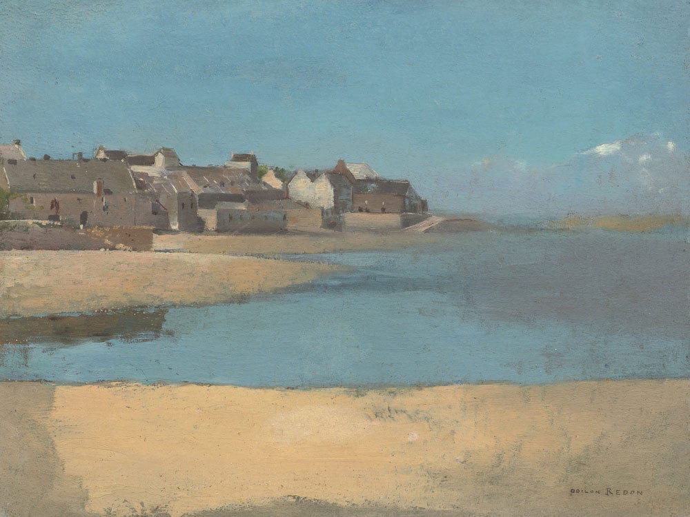 Village By The Sea In Brittany By Odilon Redon Fine Art Print 2
