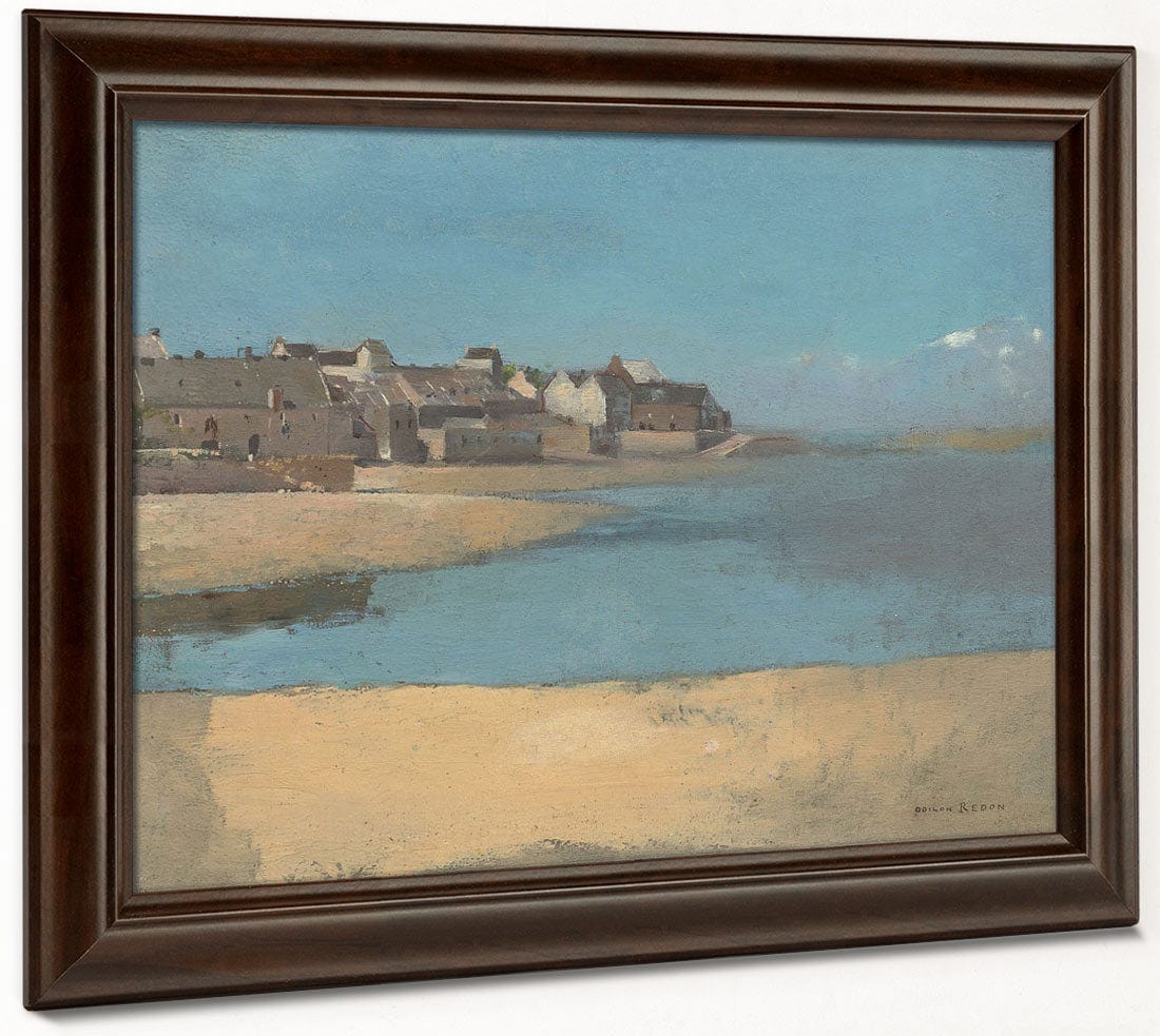 Village By The Sea In Brittany By Odilon Redon Fine Art Print 2