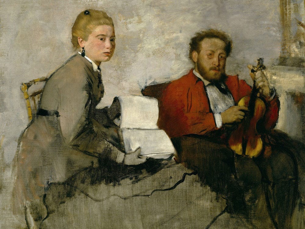 Violinist And Young Woman By Edgar Degas Fine Art Print 2