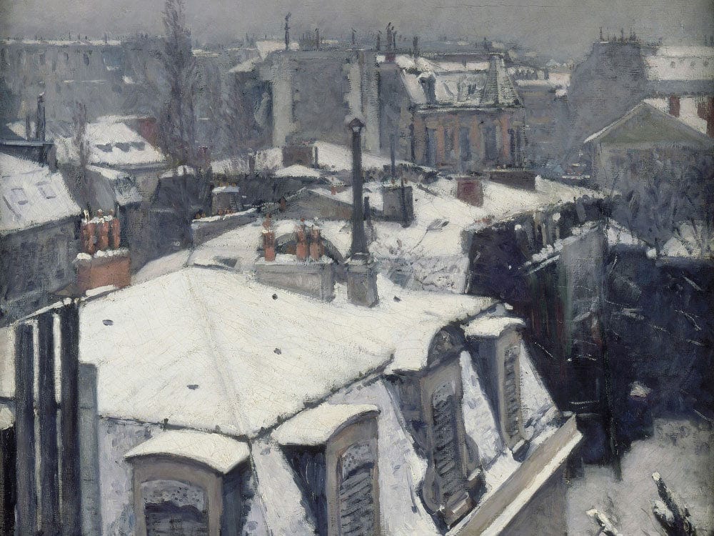 Vue De Toits (Effet De Neige), Dit Toits Sous La Neige By Gustave Caillebotte Fine Art Print 2