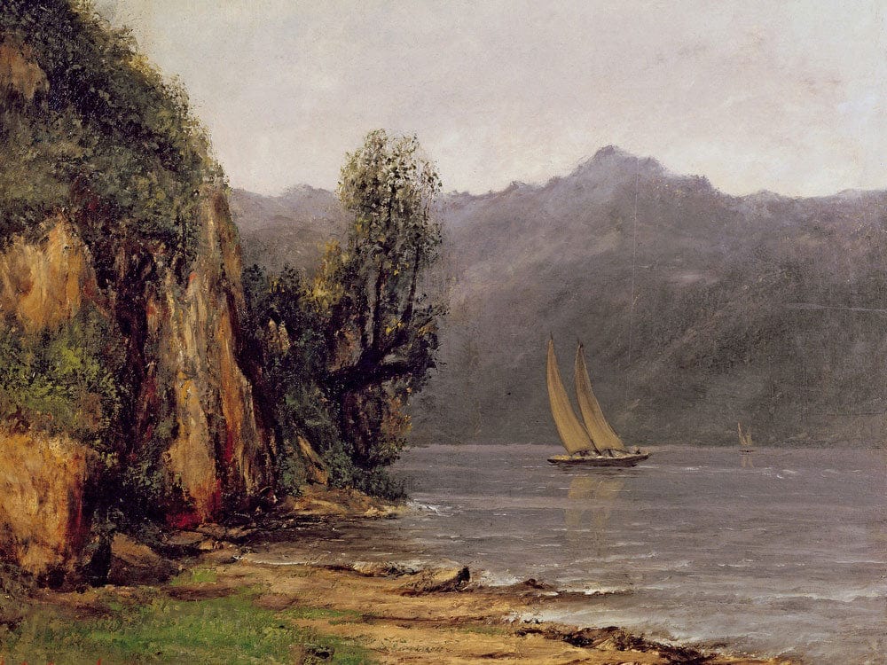 Vue Du Lac Leman By Jean Desire Gustave Courbet Fine Art Print 2