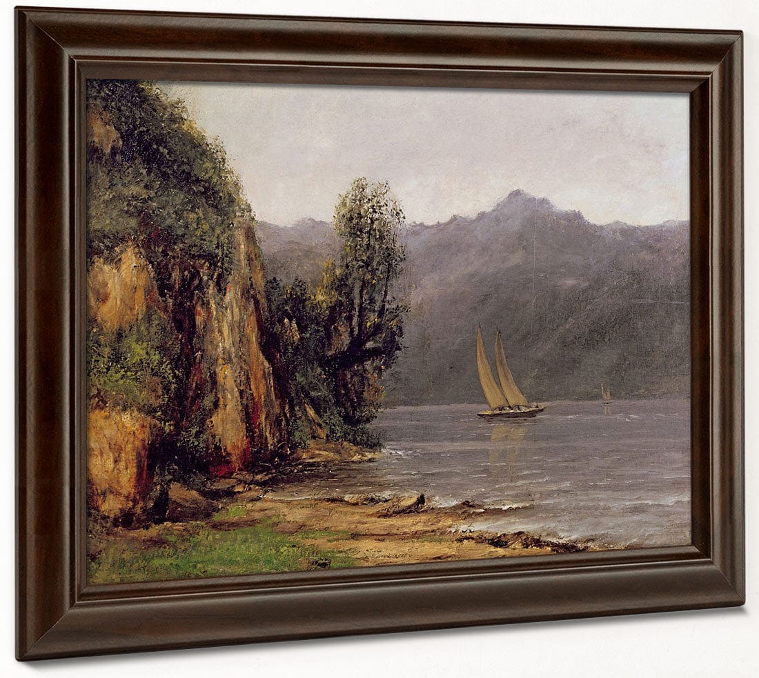 Vue Du Lac Leman By Jean Desire Gustave Courbet Fine Art Print 2
