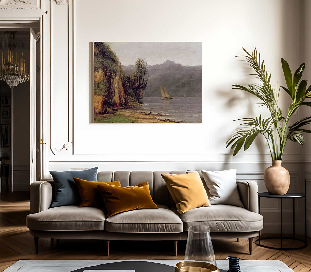 Vue Du Lac Leman By Jean Desire Gustave Courbet Fine Art Print 2