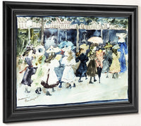 Watercolor Of Girls Walking Along The Boardwalk By Maurice Brazil Prendergast Fine Art Print 2