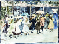 Watercolor Of Girls Walking Along The Boardwalk By Maurice Brazil Prendergast Fine Art Print 2