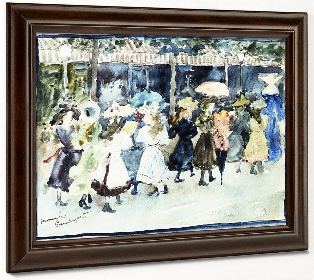 Watercolor Of Girls Walking Along The Boardwalk By Maurice Brazil Prendergast Fine Art Print 2