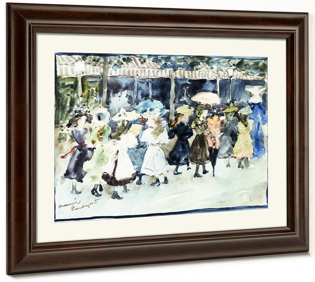 Watercolor Of Girls Walking Along The Boardwalk By Maurice Brazil Prendergast Fine Art Print 2