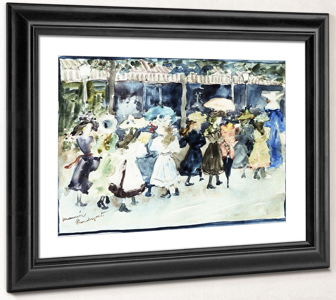 Watercolor Of Girls Walking Along The Boardwalk By Maurice Brazil Prendergast Fine Art Print 2