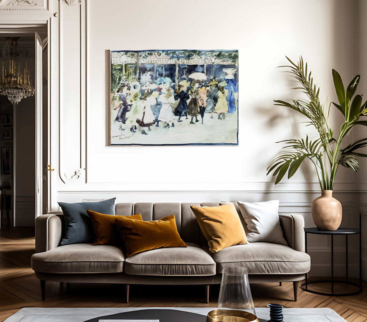 Watercolor Of Girls Walking Along The Boardwalk By Maurice Brazil Prendergast Fine Art Print 2