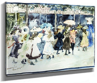 Watercolor Of Girls Walking Along The Boardwalk By Maurice Brazil Prendergast Fine Art Print 2