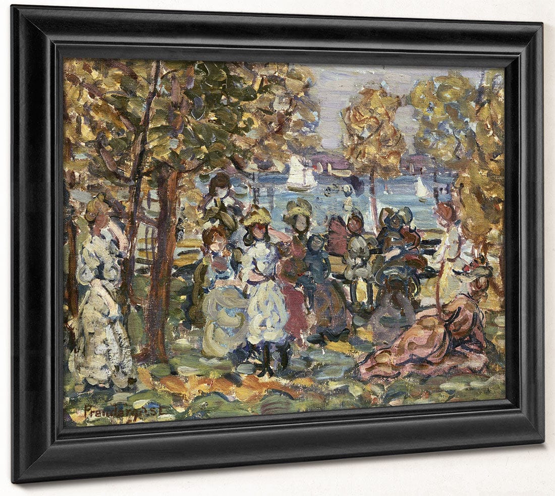 Waterside Park Scene By Maurice Brazil Prendergast Fine Art Print 2