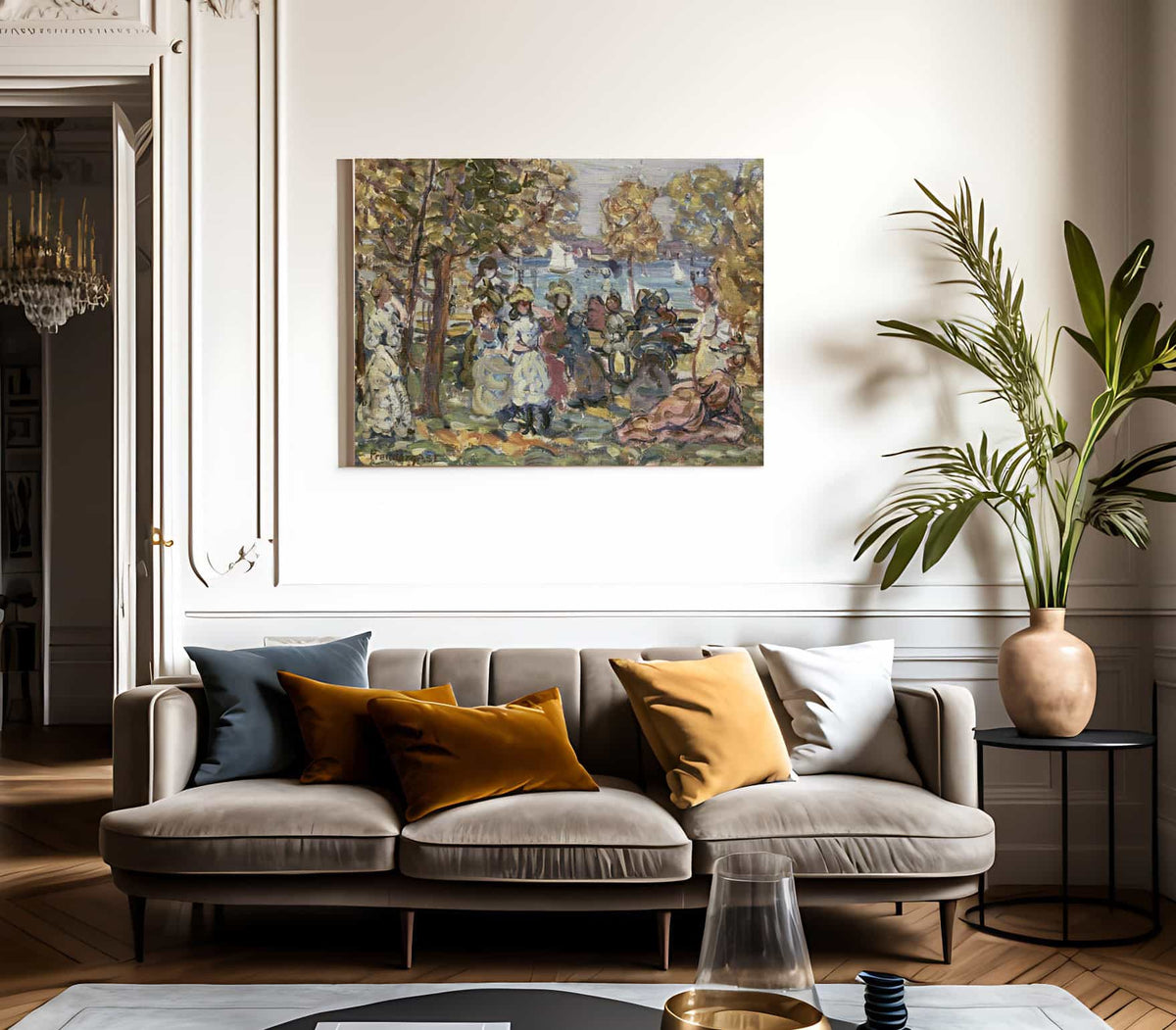 Waterside Park Scene By Maurice Brazil Prendergast Fine Art Print 2