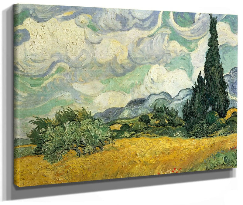 Wheat Field With Cypresses At The Haute Galline Near Eygalieres By Vincent Van Gogh Fine Art Print 2