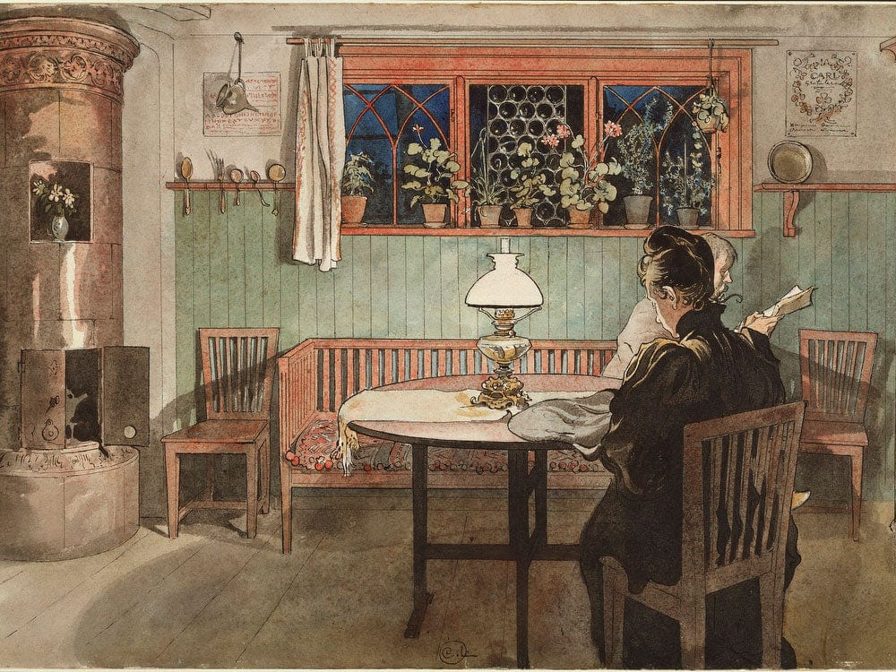 When The Children Have Gone To Bed By Carl Larsson Fine Art Print 2