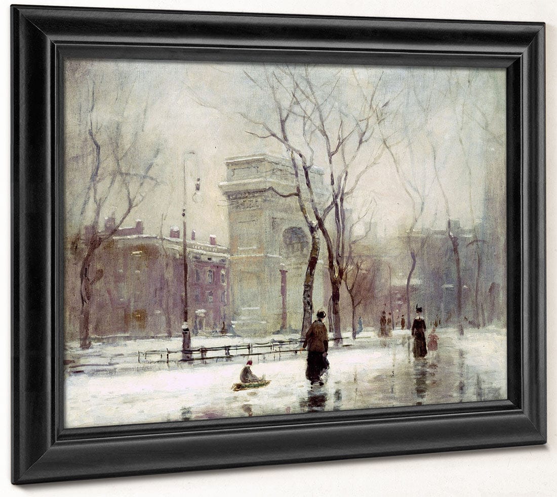 Winter In Washington Square By Paul Cornoyer Fine Art Print 2