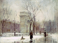Winter In Washington Square By Paul Cornoyer Fine Art Print 2