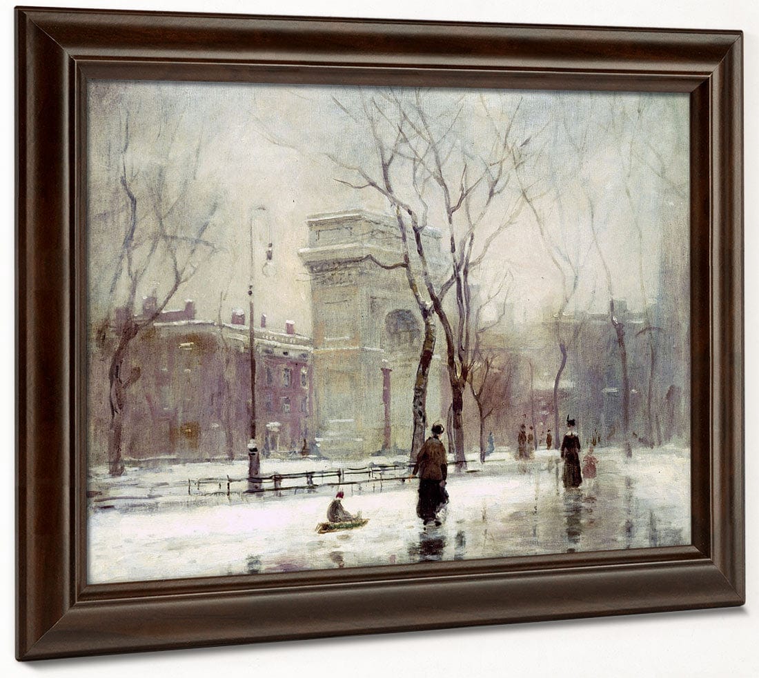 Winter In Washington Square By Paul Cornoyer Fine Art Print 2
