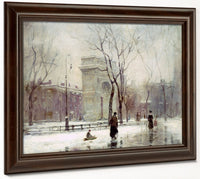 Winter In Washington Square By Paul Cornoyer Fine Art Print 2