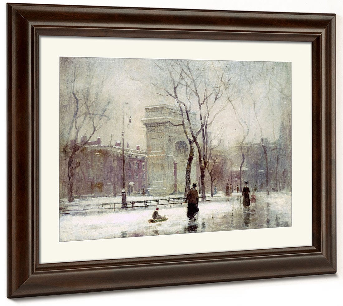 Winter In Washington Square By Paul Cornoyer Fine Art Print 2