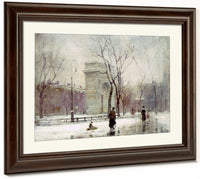 Winter In Washington Square By Paul Cornoyer Fine Art Print 2