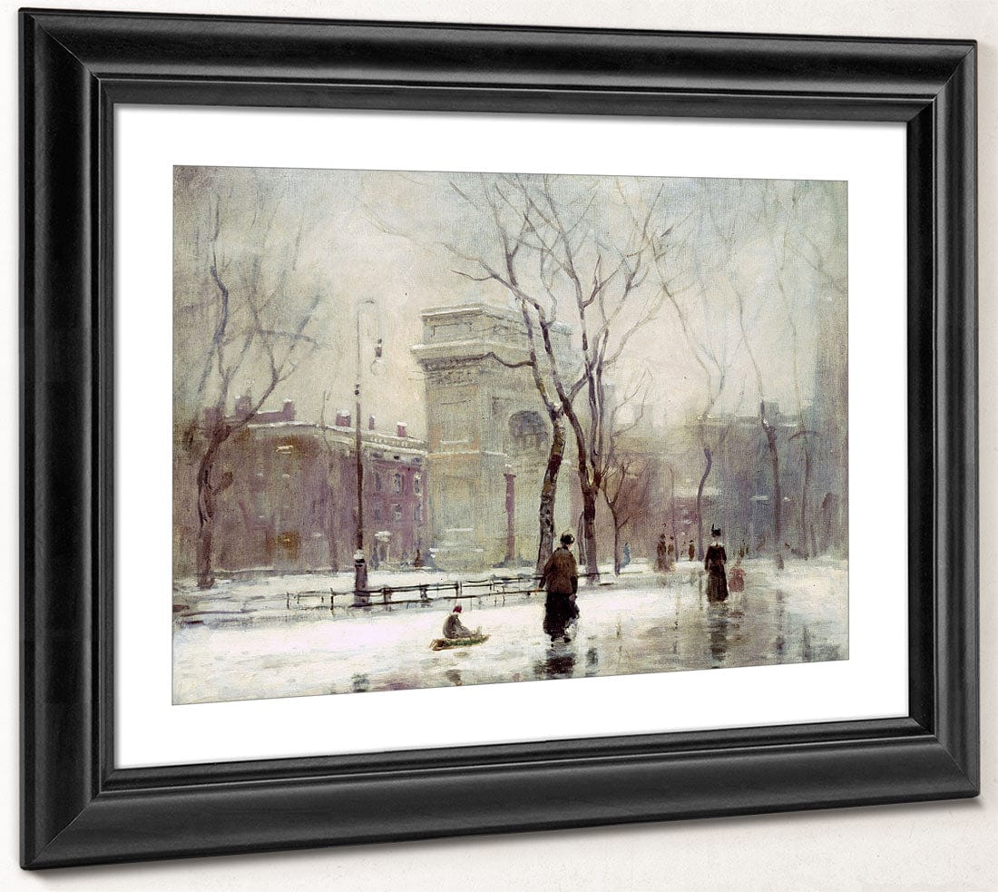 Winter In Washington Square By Paul Cornoyer Fine Art Print 2