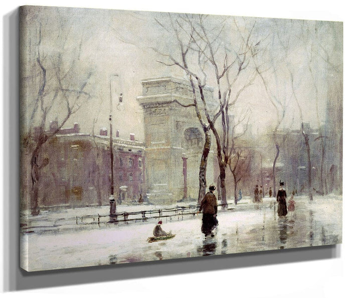 Winter In Washington Square By Paul Cornoyer Fine Art Print 2