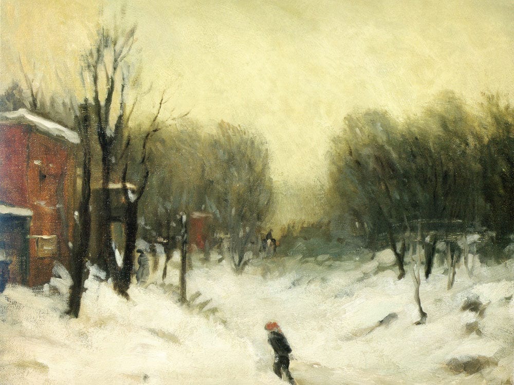 Winter Landscape Central Park 1902 By Robert Henri Fine Art Print 2