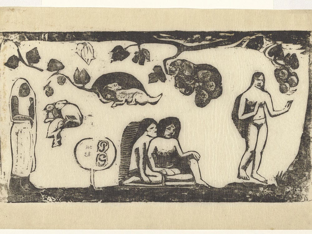Women, Animals, And Foliage By Paul Gauguin Fine Art Print 2