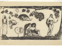 Women, Animals, And Foliage By Paul Gauguin Fine Art Print 2