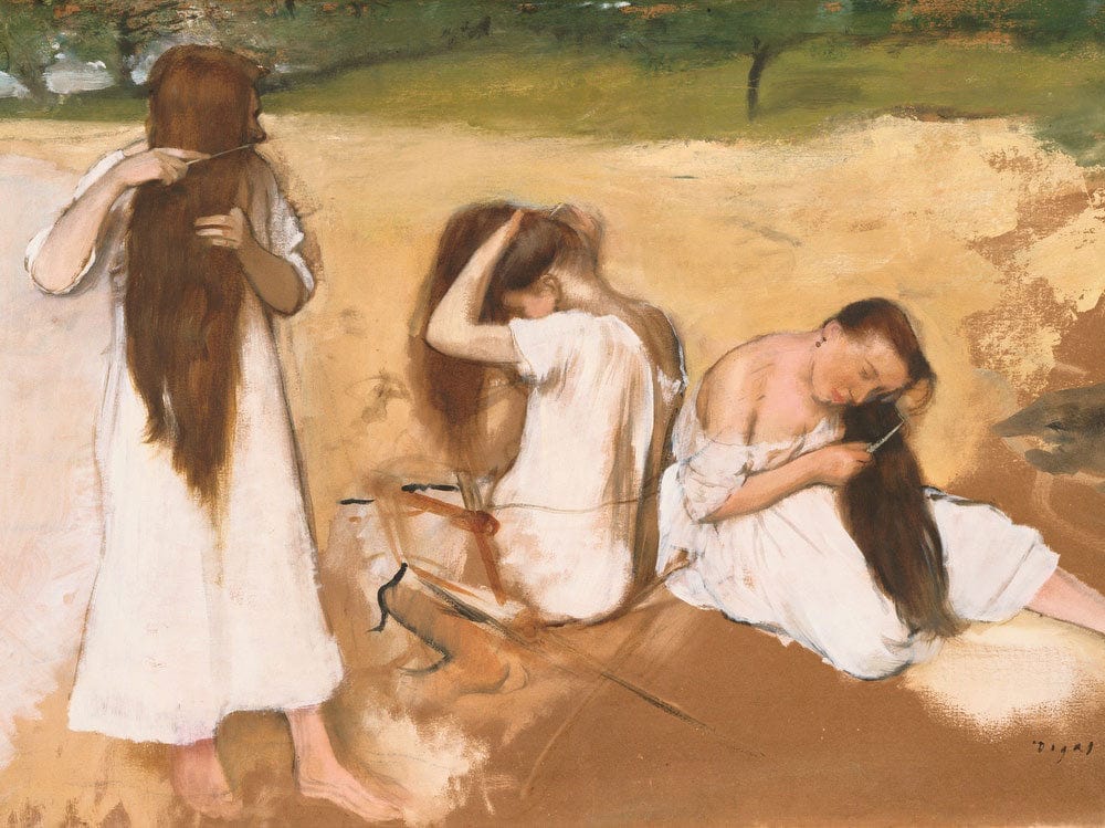Women Combing Their Hair By Edgar Degas Fine Art Print 2
