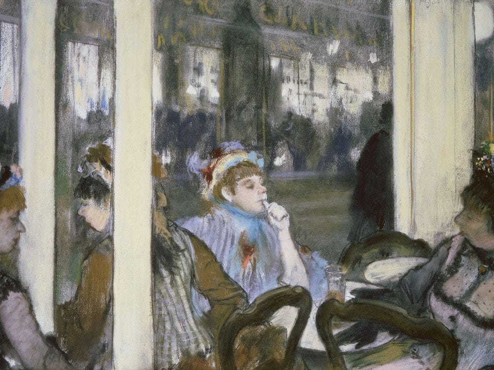 Women On A Cafe Terrace By Edgar Degas Fine Art Print 2