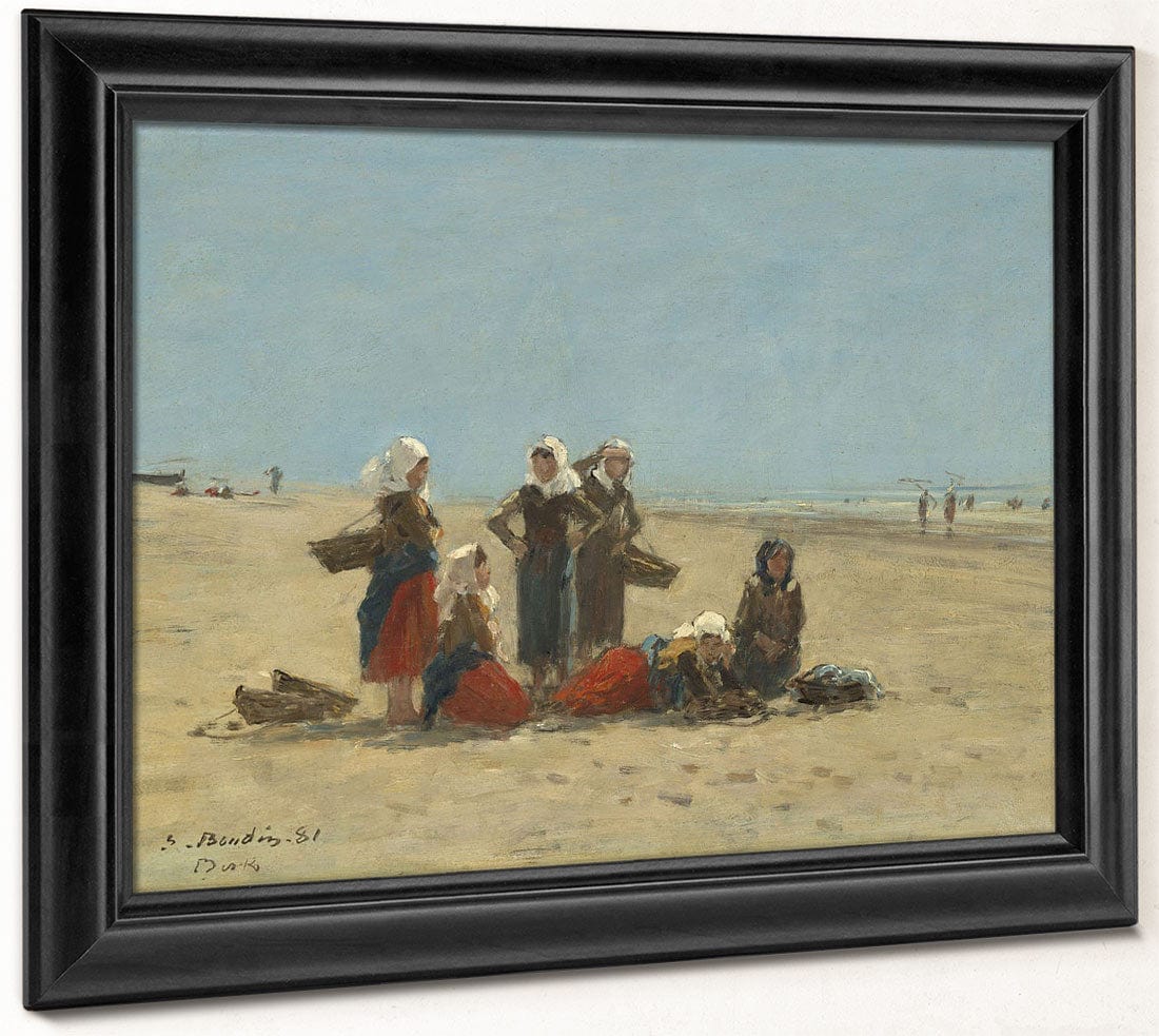 Women On The Beach At Berck By Eugene Boudin Fine Art Print 2