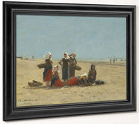 Women On The Beach At Berck By Eugene Boudin Fine Art Print 2