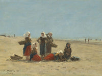 Women On The Beach At Berck By Eugene Boudin Fine Art Print 2