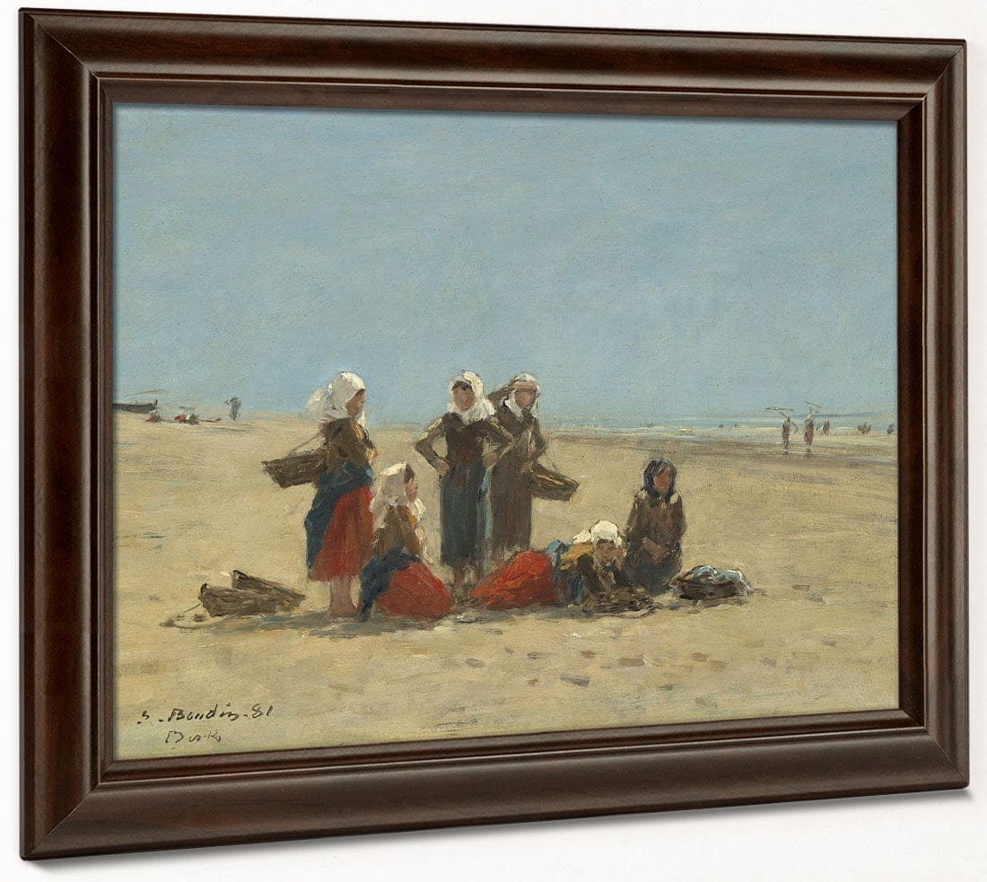 Women On The Beach At Berck By Eugene Boudin Fine Art Print 2