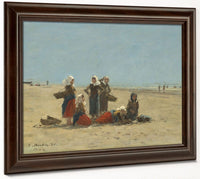 Women On The Beach At Berck By Eugene Boudin Fine Art Print 2