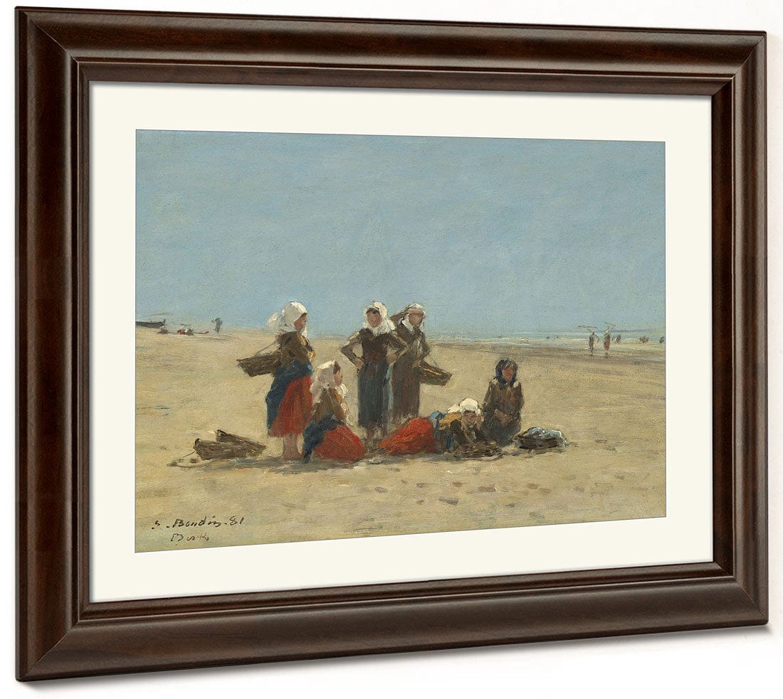 Women On The Beach At Berck By Eugene Boudin Fine Art Print 2