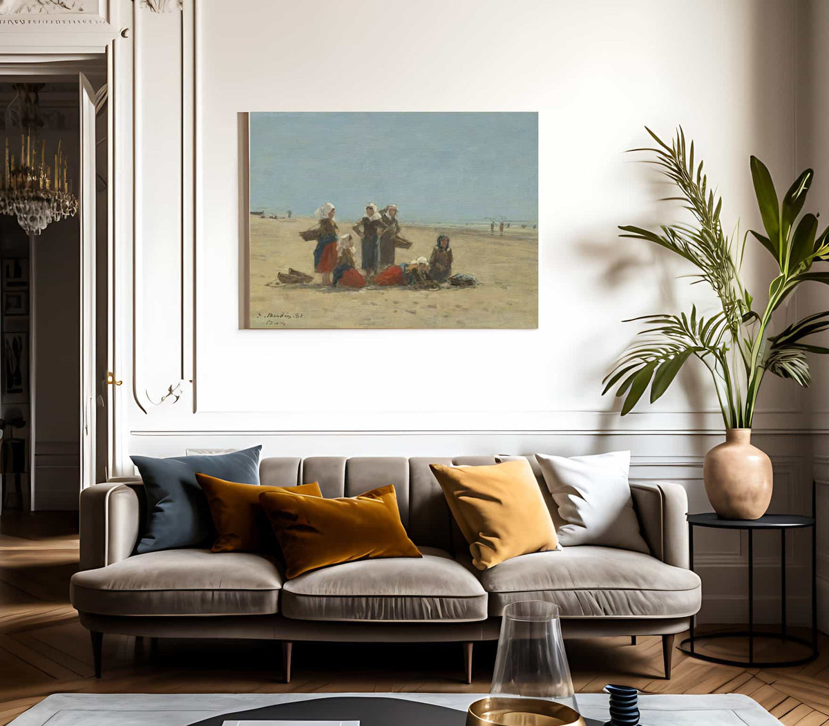 Women On The Beach At Berck By Eugene Boudin Fine Art Print 2
