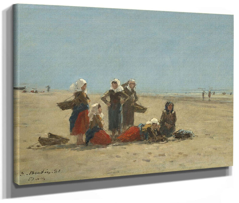 Women On The Beach At Berck By Eugene Boudin Fine Art Print 2