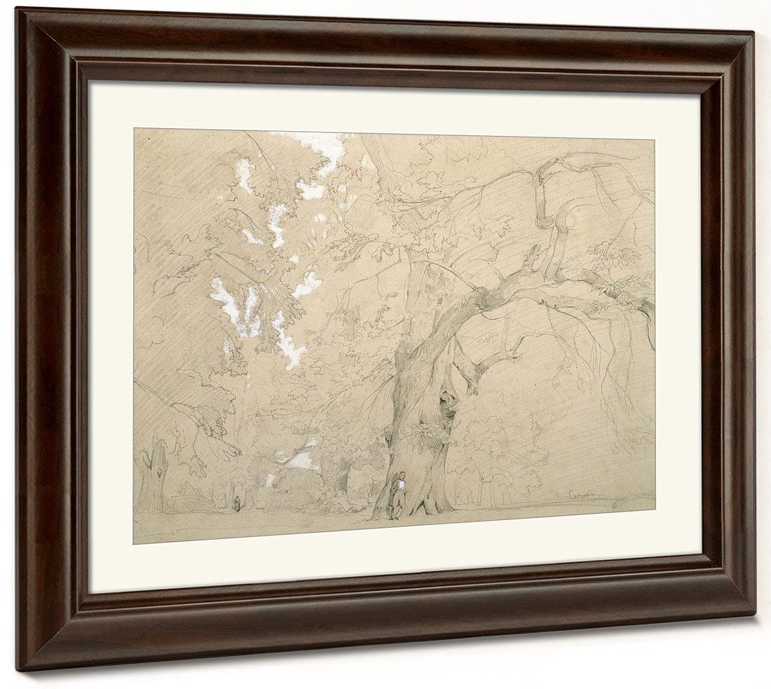 Young Man In Front Of A Great Oak By Jean Baptiste Camille Corot Fine Art Print 2