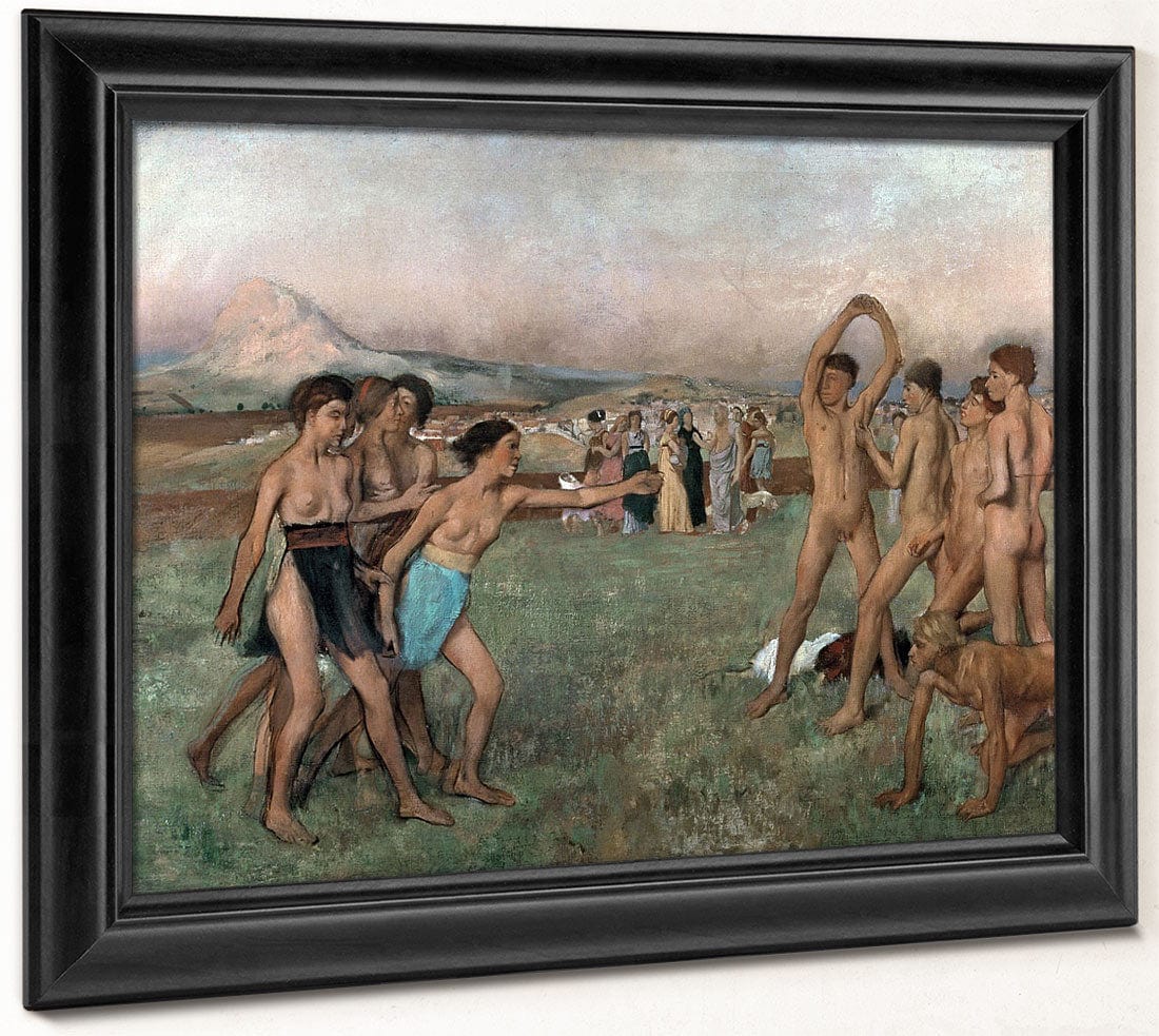 Young Spartans Exercising By Edgar Degas Fine Art Print 2