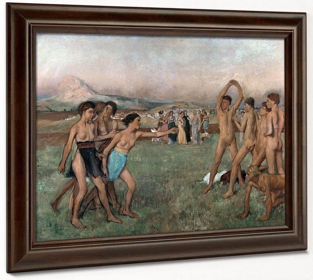 Young Spartans Exercising By Edgar Degas Fine Art Print 2