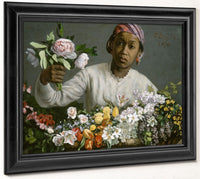 Young Woman With Peonies By Frederic Bazille Fine Art Print 2